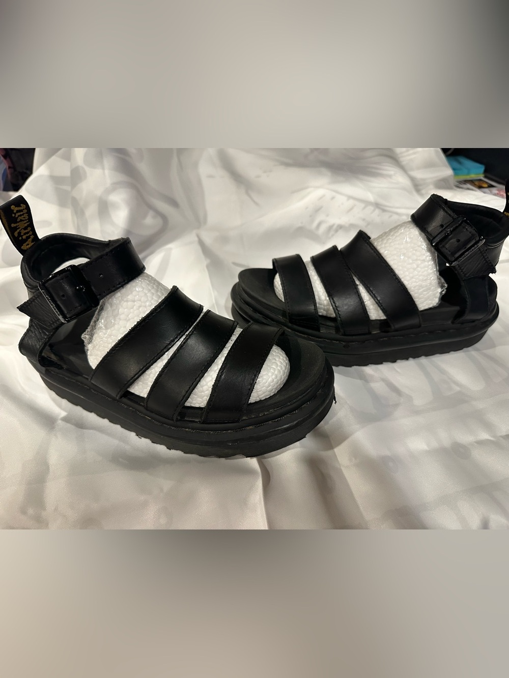 Dr. Martens Black Leather Platform Fisherman Sandals